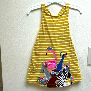 Mini Boden yellow striped animal dress